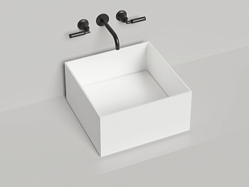 Раковина из искусственного камня S-Stone Salini ARMONIA 130522MF 50х50 накладная цвет белый